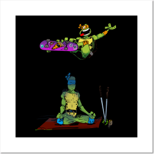 Mikey and Leonardo Meditate Together Posters and Art